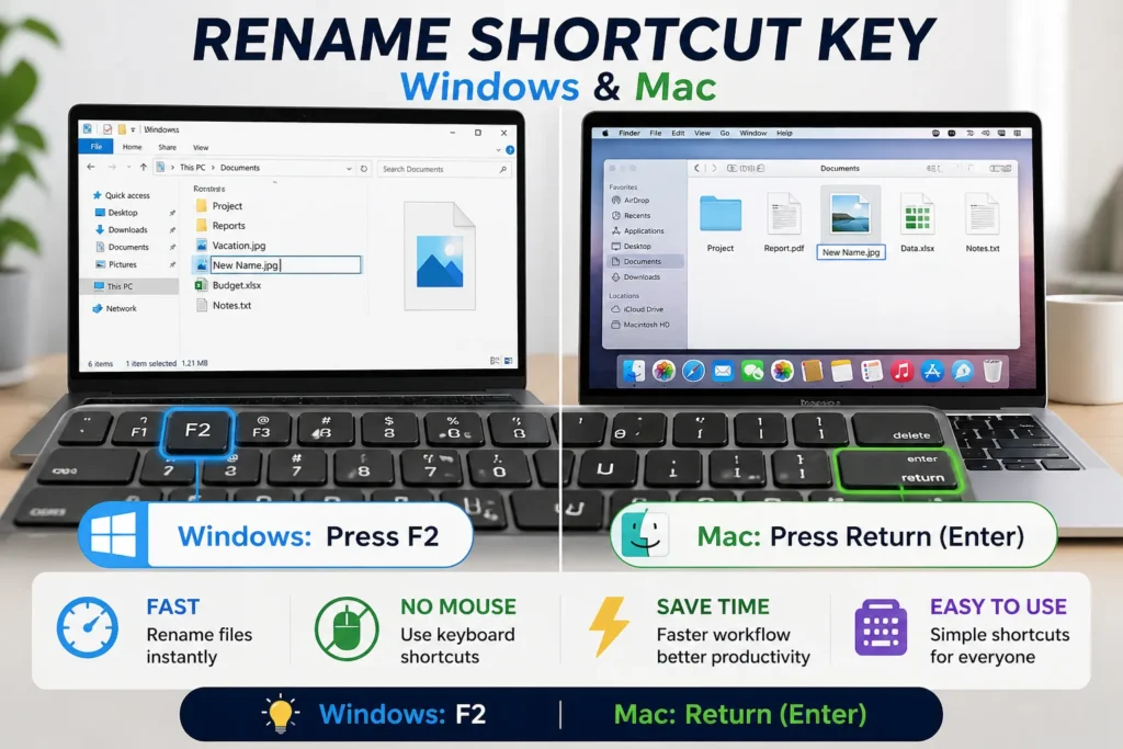 Rename Shortcut Key (Windows & Mac) – Fastest Way to Rename Files
