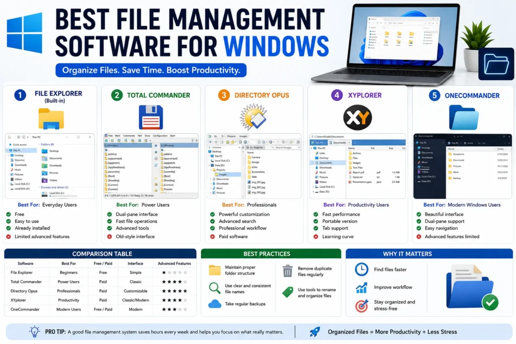 Best File Management Software for Windows (Free & Paid)