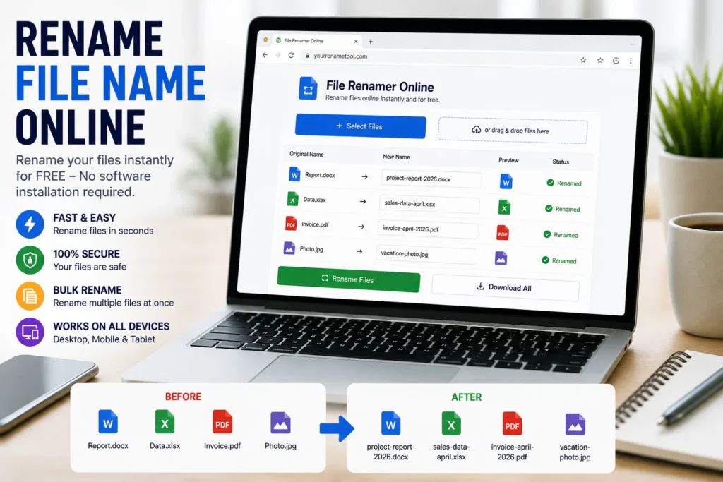 Rename File Name Online Free & Instant Tool