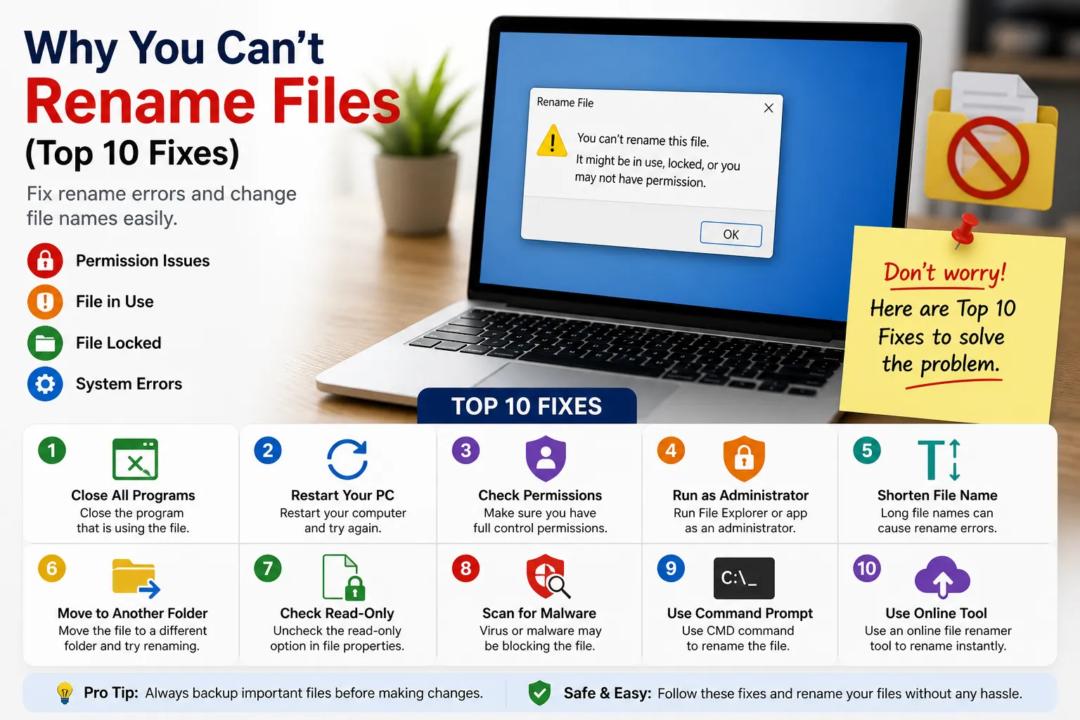 Proses Rename File Why You Can’t Rename Files (Top 10 Fixes) » File Rename OnlineFile ...